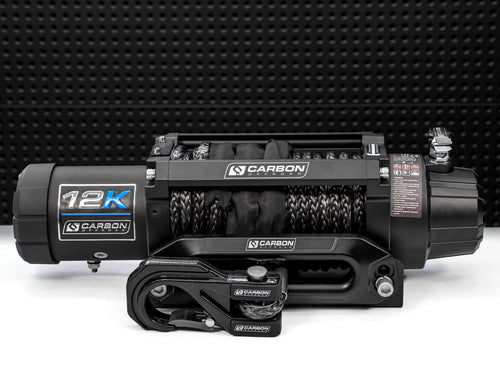 Carbon Offroad | 12K - 12000lb Winch V3 with MegaPro Hook Black