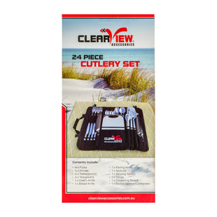 Clearview Cutlery Set - 24 Piece Set - All - in - One Camping Utensil Kit - TL Spares