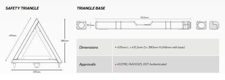 Emergency Warning Safety Triangles - Set of 3 - TL Spares