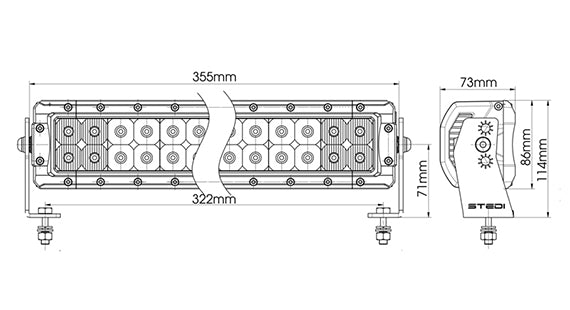 14 INCH ST4K 24 LED DOUBLE ROW LIGHT BAR - TL Spares