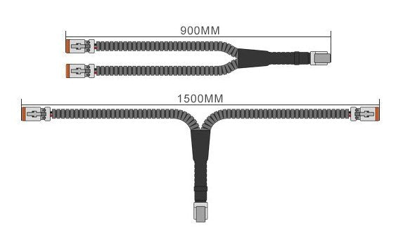 2 to 1 Deutsch Connector / Splitter Joiner 2 Lights with 1 Wiring Harnes 1.5mtrs - TL Spares