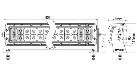 32 INCH ST4K 60 LED DOUBLE ROW LIGHT BAR - TL Spares