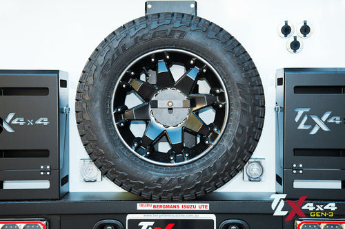 Adjustable Canopy Spare Wheel Carrier - Australian Made for Australian Conditions