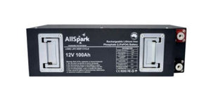 Allspark Slimline 100ah Lithium Battery. 200/500A. - SLIMLINE Aluminium Case with Front Terminals - LiFePO4 - TL Spares