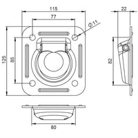 Bolt Lashing Ring Recessed SWL 1850Kg - TL Spares