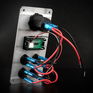CARBON SWITCH PANEL WITH USB AND DIGITAL VOLT METER - TL Spares