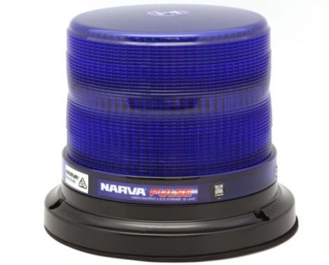 Narva Pulse High Output Blue LED Strobe / Rotator - 85246B Flange Base 12/24V - 2 Selectable Flash Patterns - TL Spares