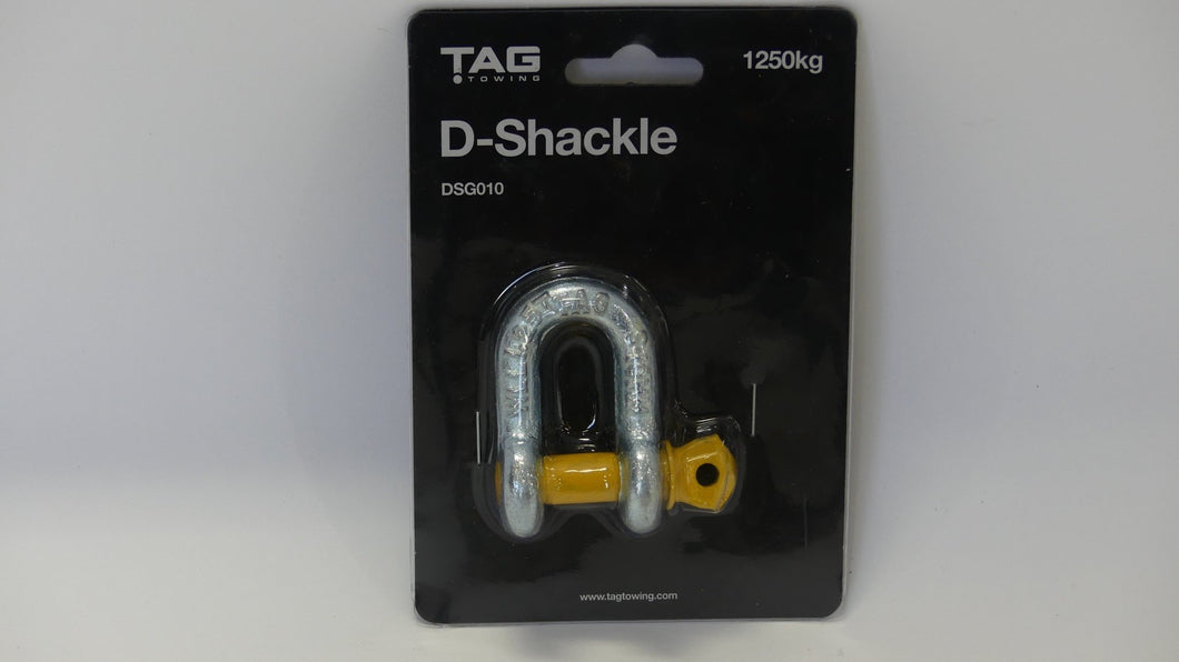 TAG D-Shackle - 10mm, 1250kg, Galvanised - TL Spares