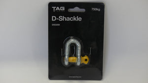 TAG D-Shackle - 8mm, 750kg, Galvanised - TL Spares